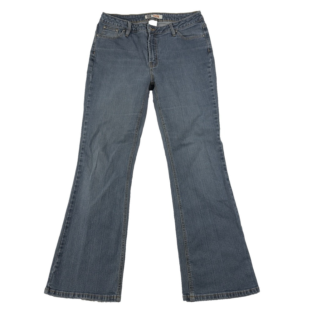 Faded Glory Womens Bootcut Jeans Size 12 (32x30½ fit)‎ Stretch - Torn Belt Loop